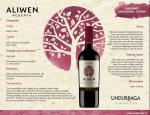 Detailní popis vína Aliwen 2014 Cabernet Sauvignon x Syrah (Reserva) - Viña Undurraga S.A., Chile. (Zdroj: www.undurraga.cl)