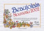 Viněta na přední straně Beaujolais Nouveau 2002