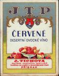 Etiketa ovocného vína z doby před rokem 1945.