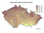 2. Roční průměrné doby slunečního záření. Zdroj Atlas podnebí Česka - http://www.chmi.cz/meteo/ok/atlas/index.html