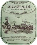 Etiketa Sylvánské zelené 2003 výběr z hroznů.