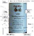 Etiketa německého vína z vinařské oblasti Rheinhessen v jakosti Spätlese.