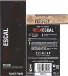 Etiketa Vega Escal 2008 Denominación de Origen Calificada (DOCa) - R.E.29.053.00/CAT, Španělsko.