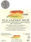 Etiketa Rulandské šedé 2009 výběr z hroznů (barrique) - Vinařství Vladimír Tetur Velké Bílovice.