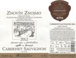 Etiketa Cabernet Sauvignon 2012 výběr z hroznů - Znovín Znojmo a.s..