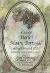 Etiketa Cuvée Merlot x Modrý Portugal 2013 moravské zemské - Vinařství Valihrach Josef Krumvíř.