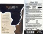 Etiketa Solaris 2018 výběr z hroznů - Vinařství Na Soutoku Břeclav