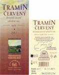 Etiketa Tramín červený 2003 akostné odrodové (odrůdové jakostní) - J & J Ostrožovič, Veľká Tŕňa, Slovensko.