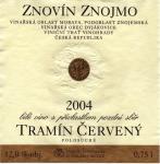 Etiketa Tramín červený 2004 pozdní sběr - Znovín Znojmo a.s.