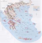 Mapa řeckých vinařských oblastí.