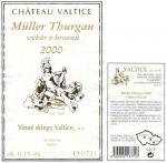 Etiketa Müller-Thurgau 2000 výběr z hroznů - Vinné sklepy Valtice, a.s.