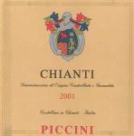Etiketa Chianti 2001 Denominazione di Origine Controllata e Garantita (DOCG) - Piccini.