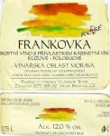 Etiketa Frankovka 2008 kabinet (rosé) - Vinařství Tetur Vladimír Velké Bílovice. Při separaci jsem narazll na menší problém.