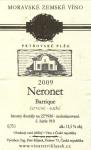 Etiketa Neronet 2009 zemské (barrique) - Vinařství Klásek Petr, Petrov.
