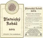 Etiketa Blatnický Roháč 2012 známkové jakostní - Vinařství Michal Robek, Blatnice pod Svatým Antonínkem.