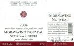 Etiketa mladého vína Moravavíno Nouveau z roku 2004 od stejného výrobce.