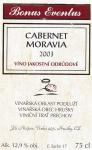 Etiketa Cabernet Moravia 2003 odrůdové jakostní - Jiří Nešpor Hrušky.