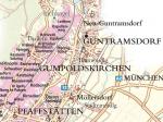 Mapa viničních tratí v okolí Guntramsdorfu a Gumpoldskirchenu.